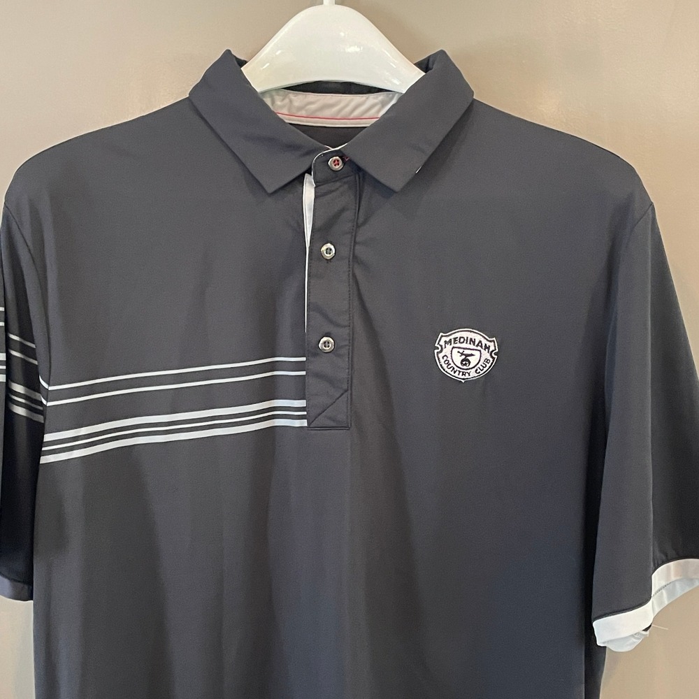 Sunice Mens Medinah Country Club Golf Polo Shirt Gray Short Sleeve Size M
